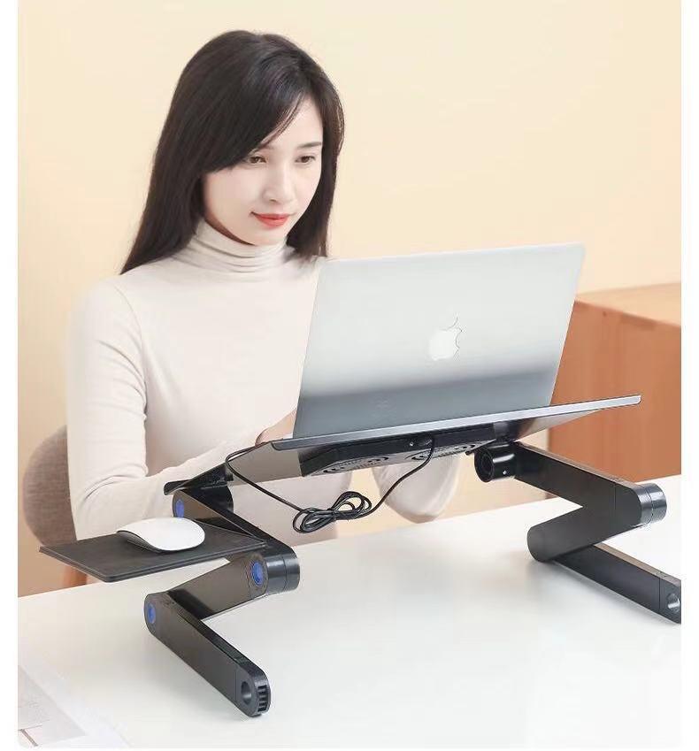 Folding Computer Desk Notebook Computer Stable With Double Fan - Pacisia