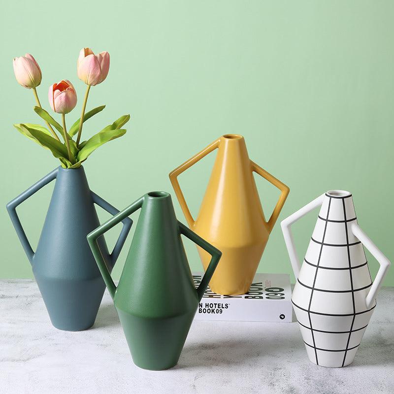 Fork-hand Shape Ceramic Vase Flower Home Decoration - Pacisia