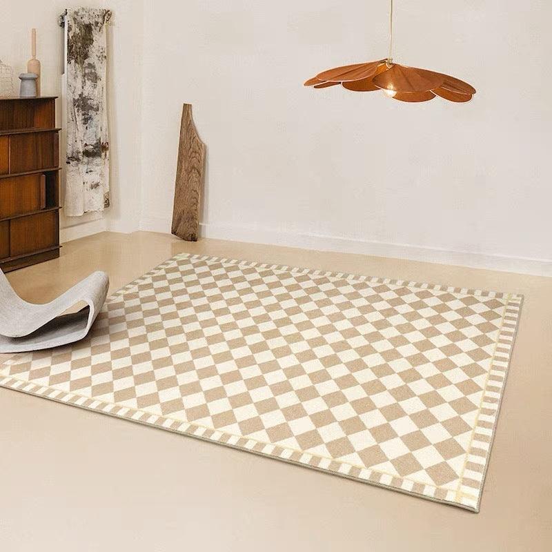 French Medieval Living Room Checkerboard Rug - Pacisia