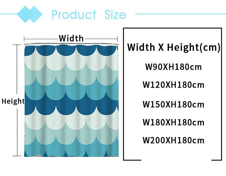 Geometric Digital Print Shower Curtain - Pacisia