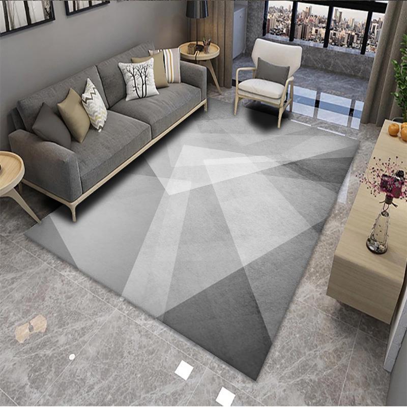 Geometric Pattern Simple Striped Crystal Velvet Living Room Carpet - Pacisia