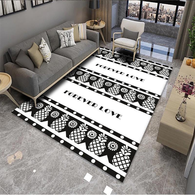 Geometric Pattern Simple Striped Crystal Velvet Living Room Carpet - Pacisia