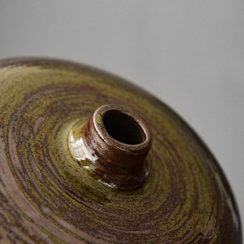 Glazed Japanese Black Porcelain Antique Ceramic Vase - Pacisia