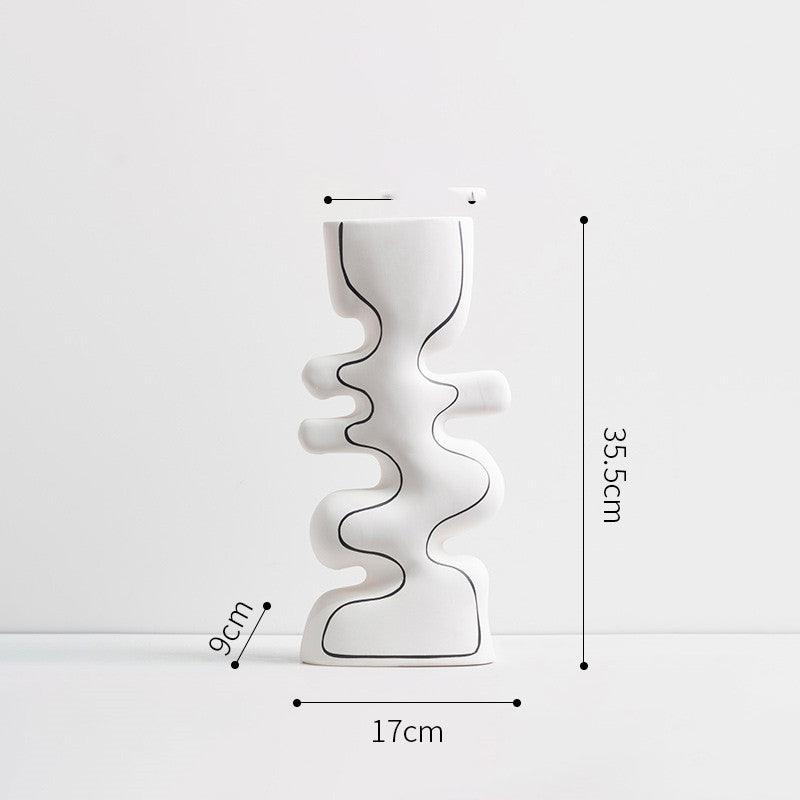 Hand-painted Line Flower Vase Simple Home Living Room - Pacisia