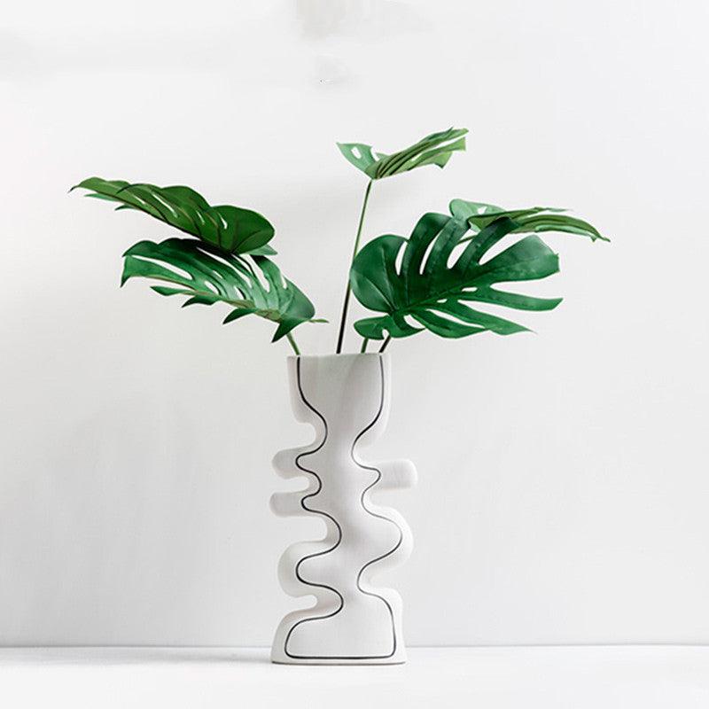 Hand-painted Line Flower Vase Simple Home Living Room - Pacisia