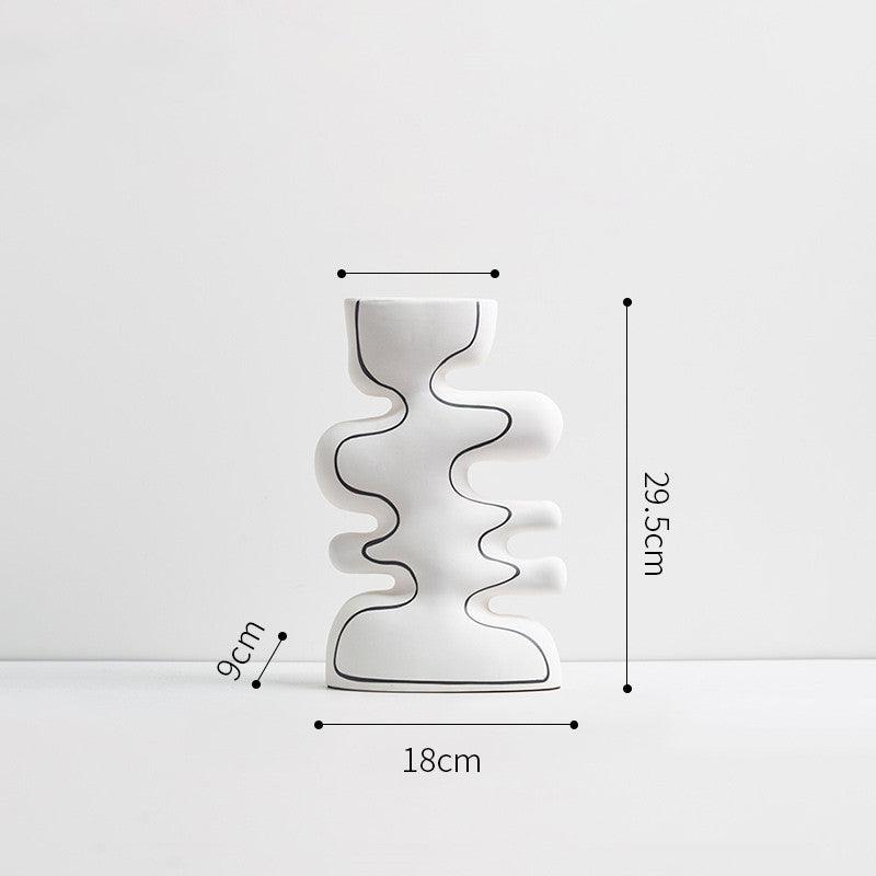 Hand-painted Line Flower Vase Simple Home Living Room - Pacisia