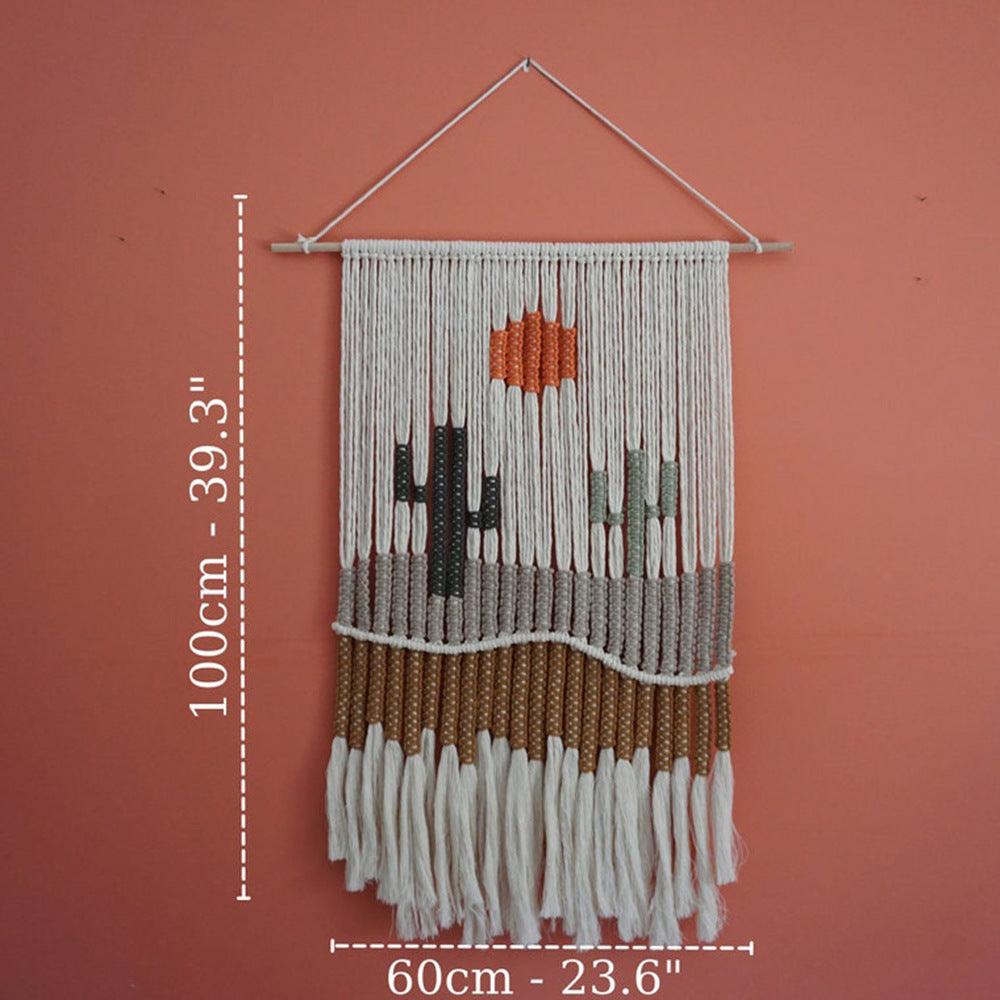 Hand Woven Tapestry Landscape Fringe Home Decor - Pacisia