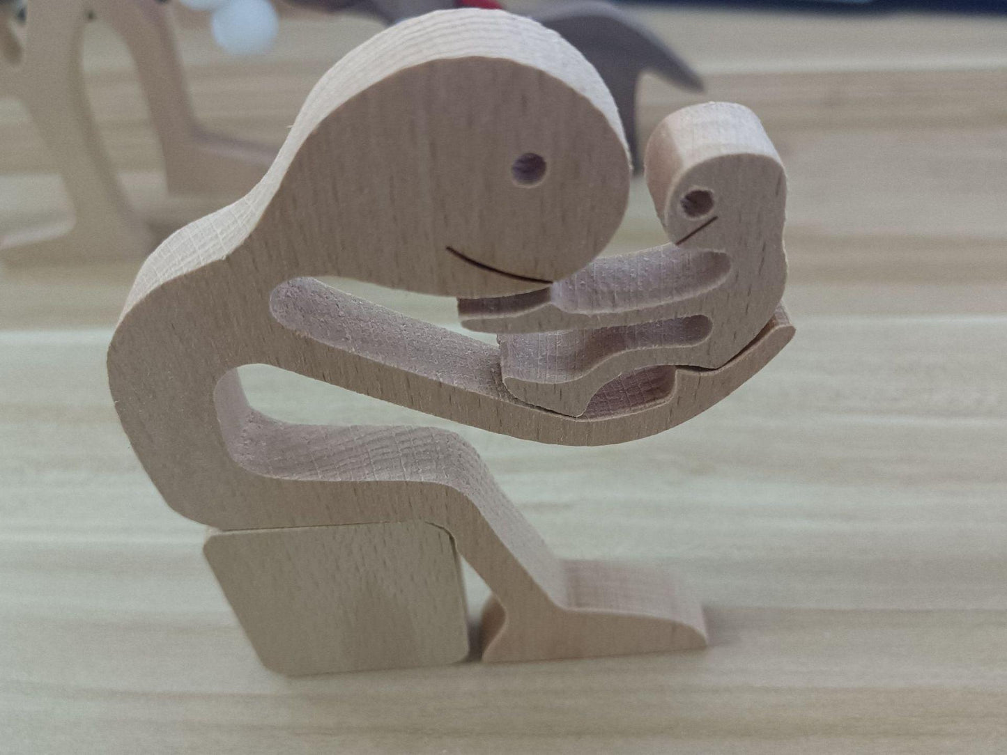 DIY Figurine Wood Dog Ornament Sculpture Home Decoration A Man A Dog Wood Sculpture Christmas Gifts Model Decor - Pacisia