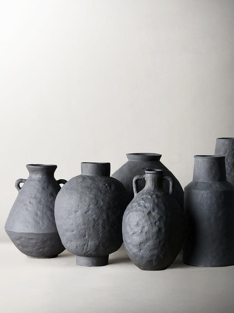 Handmade Ceramic Wabi-sabi Style Gilt Silver Vase Retro Nostalgic Vase - Pacisia