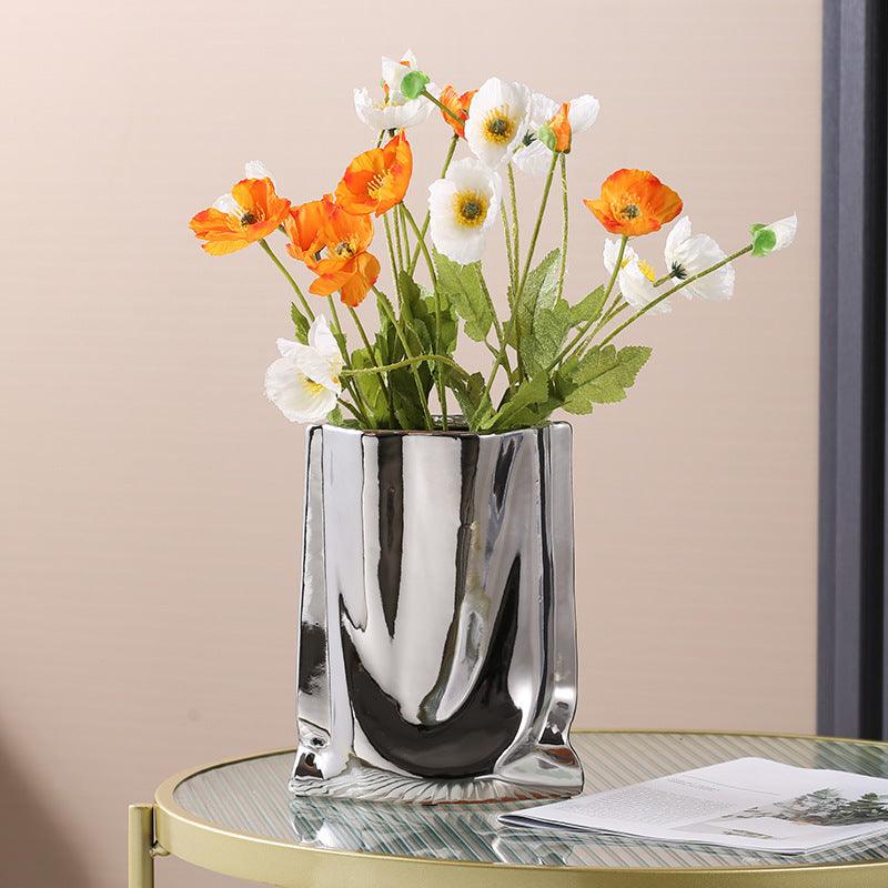 High-class Sense Of Light Luxury Ruffled Vase - Pacisia