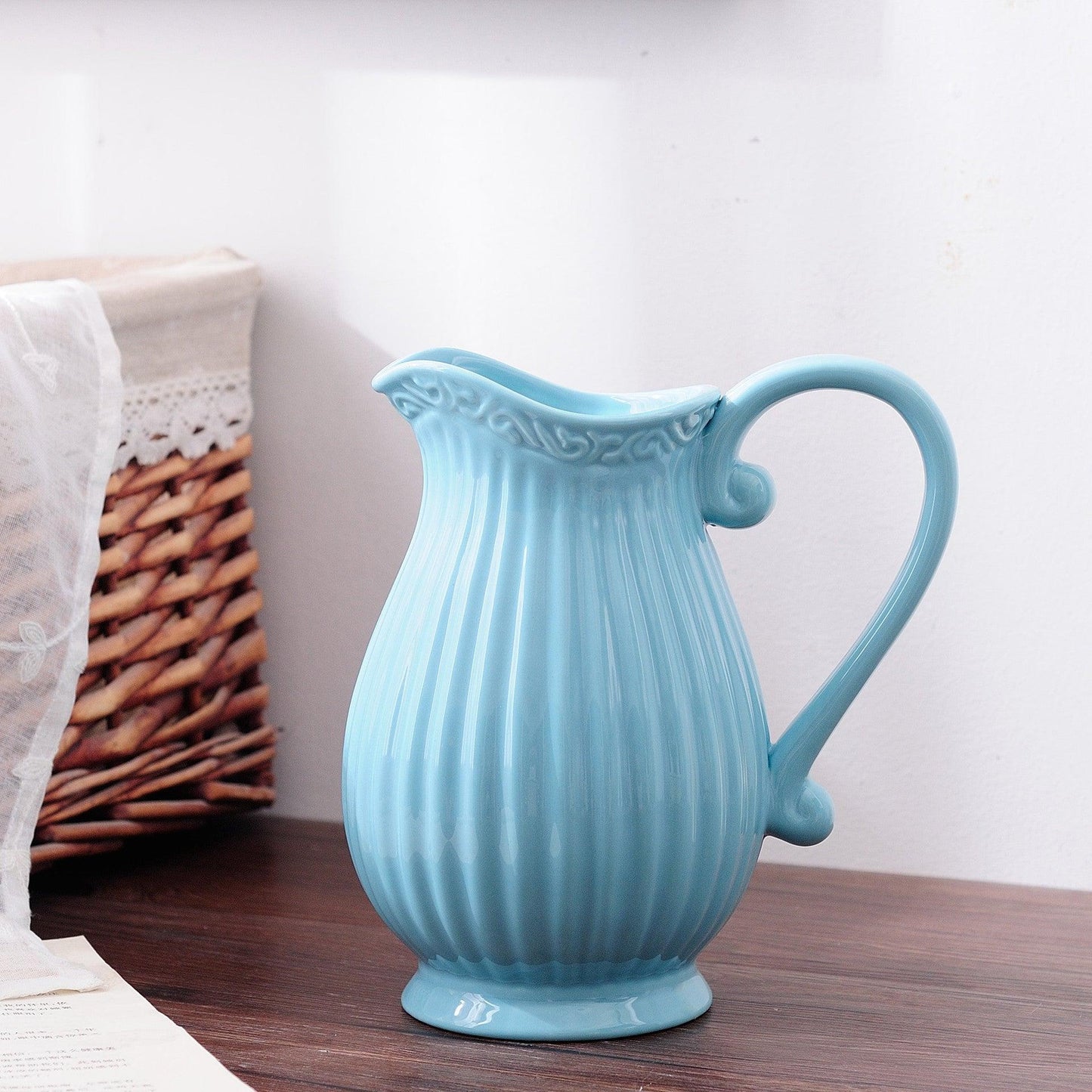 Home Fashion Simple Solid Color Ceramic Flower Pot Vase - Pacisia