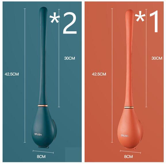 Household Brush Wall-mounted Long-handled Silicone Toilet Brush - Pacisia