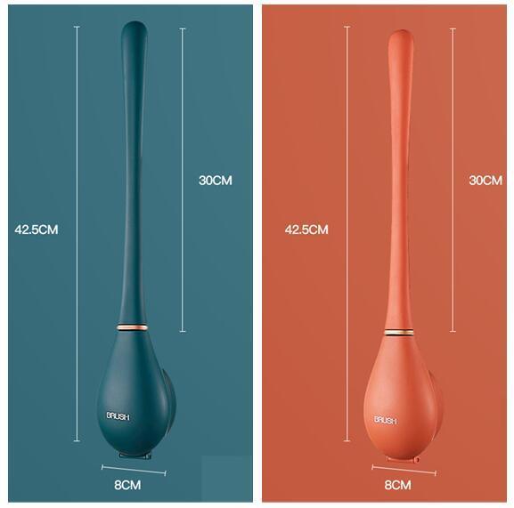 Household Brush Wall-mounted Long-handled Silicone Toilet Brush - Pacisia