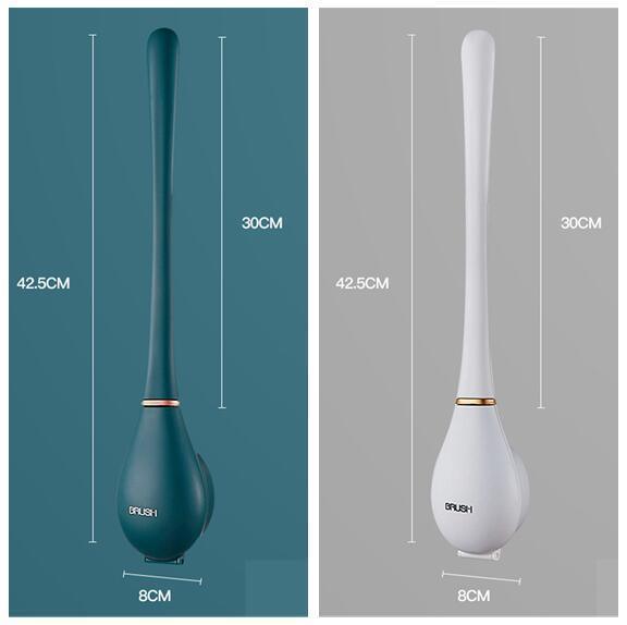 Household Brush Wall-mounted Long-handled Silicone Toilet Brush - Pacisia