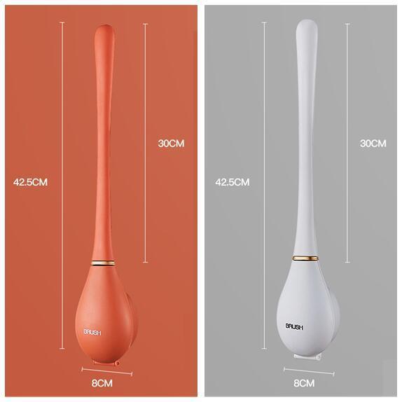 Household Brush Wall-mounted Long-handled Silicone Toilet Brush - Pacisia