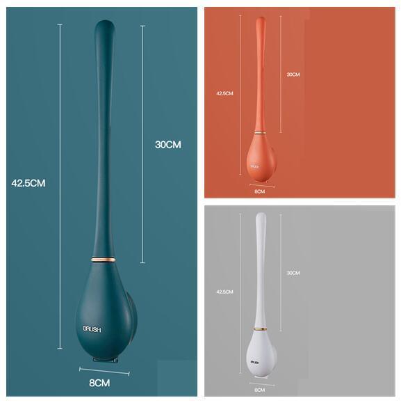 Household Brush Wall-mounted Long-handled Silicone Toilet Brush - Pacisia