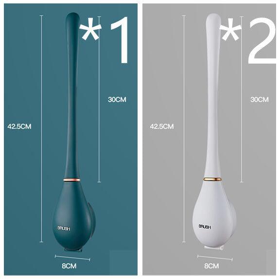 Household Brush Wall-mounted Long-handled Silicone Toilet Brush - Pacisia