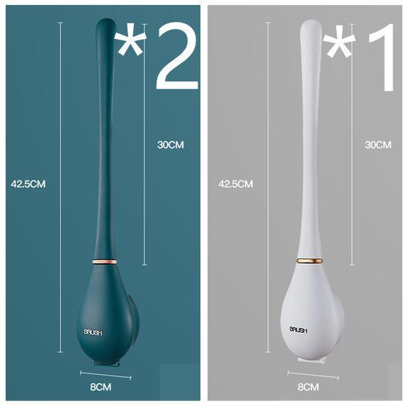 Household Brush Wall-mounted Long-handled Silicone Toilet Brush - Pacisia