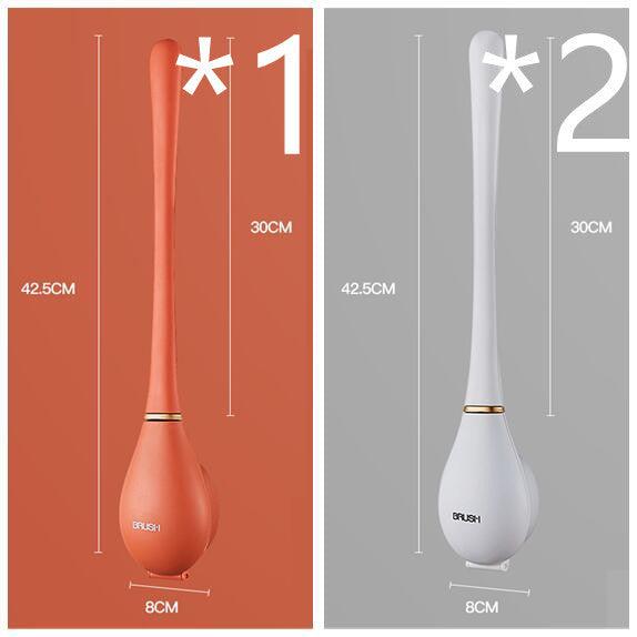 Household Brush Wall-mounted Long-handled Silicone Toilet Brush - Pacisia