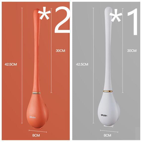 Household Brush Wall-mounted Long-handled Silicone Toilet Brush - Pacisia
