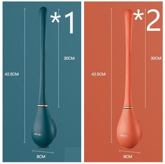 Household Brush Wall-mounted Long-handled Silicone Toilet Brush - Pacisia