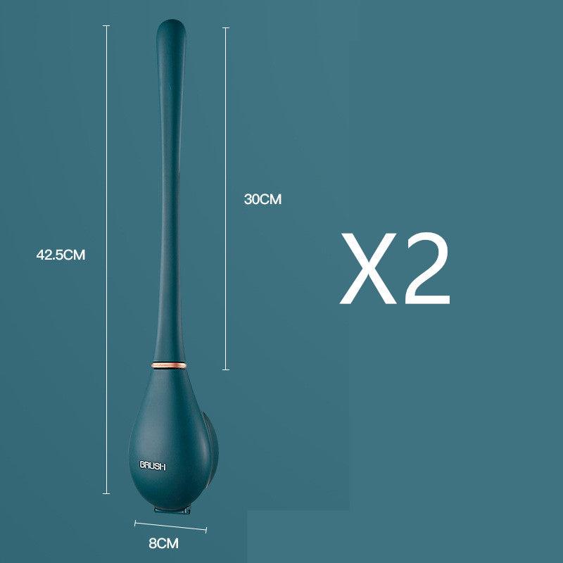 Household Brush Wall-mounted Long-handled Silicone Toilet Brush - Pacisia