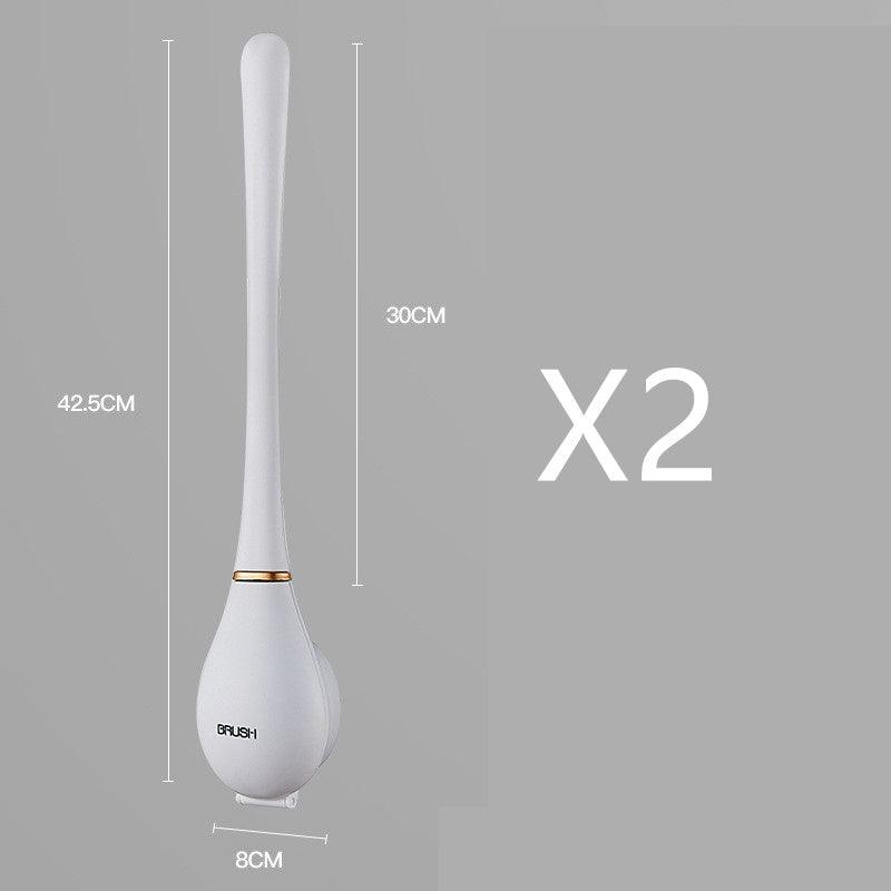 Household Brush Wall-mounted Long-handled Silicone Toilet Brush - Pacisia