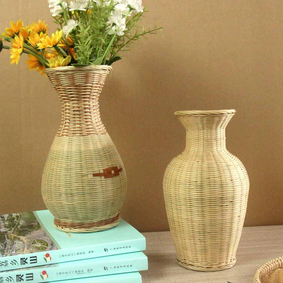 Household Fashion Handmade Bamboo Vase Simple Ornament - Pacisia
