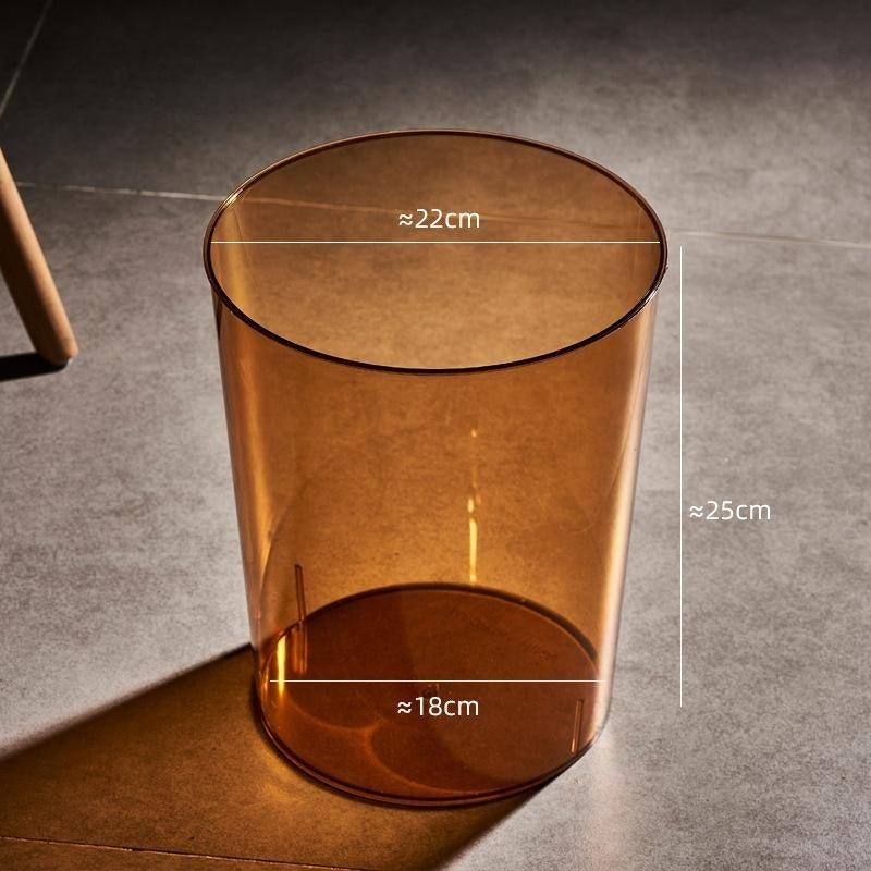 Household Transparent Trash Bin Bedroom Uncovered - Pacisia