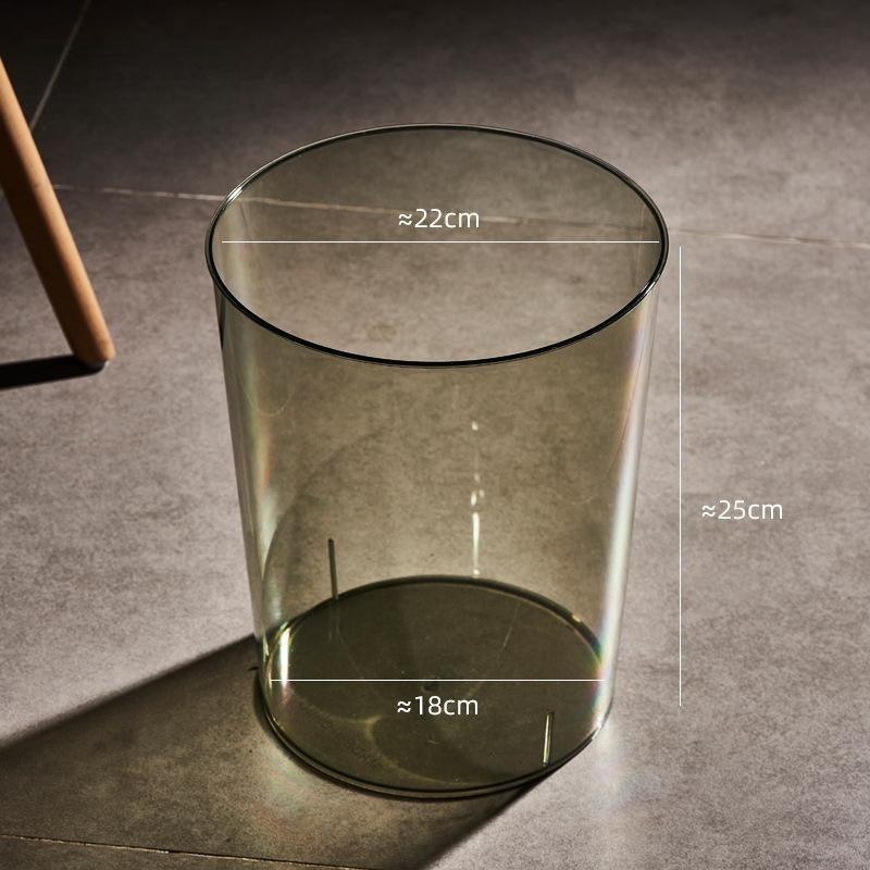 Household Transparent Trash Bin Bedroom Uncovered - Pacisia