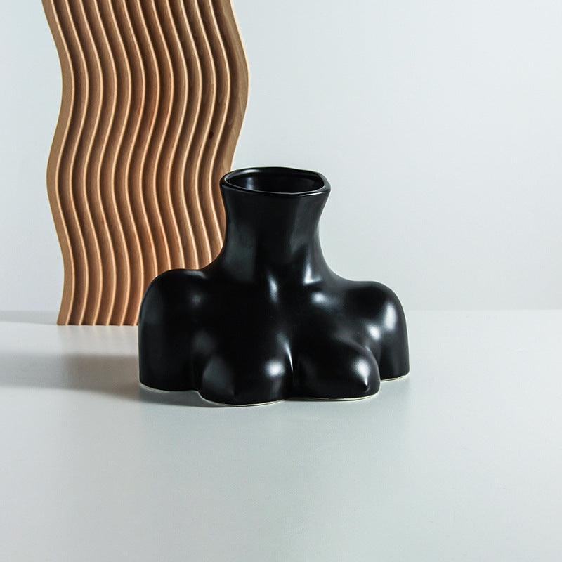 Human Body Vase And Bust Ceramic Living Room Flower Arranging Device - Pacisia