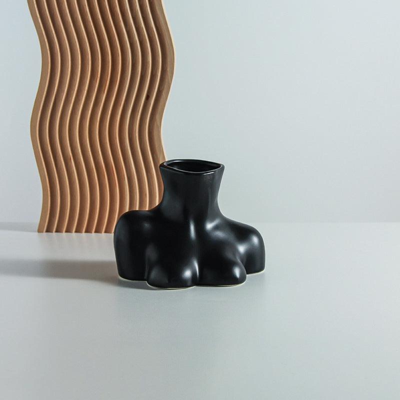 Human Body Vase And Bust Ceramic Living Room Flower Arranging Device - Pacisia