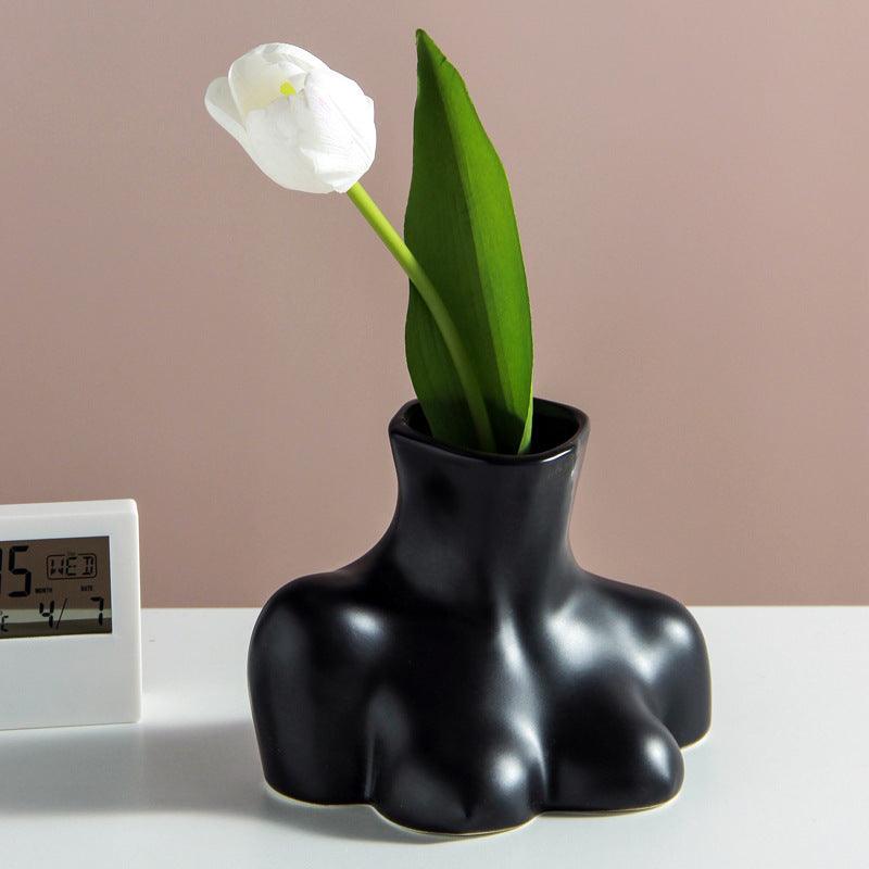 Human Body Vase And Bust Ceramic Living Room Flower Arranging Device - Pacisia