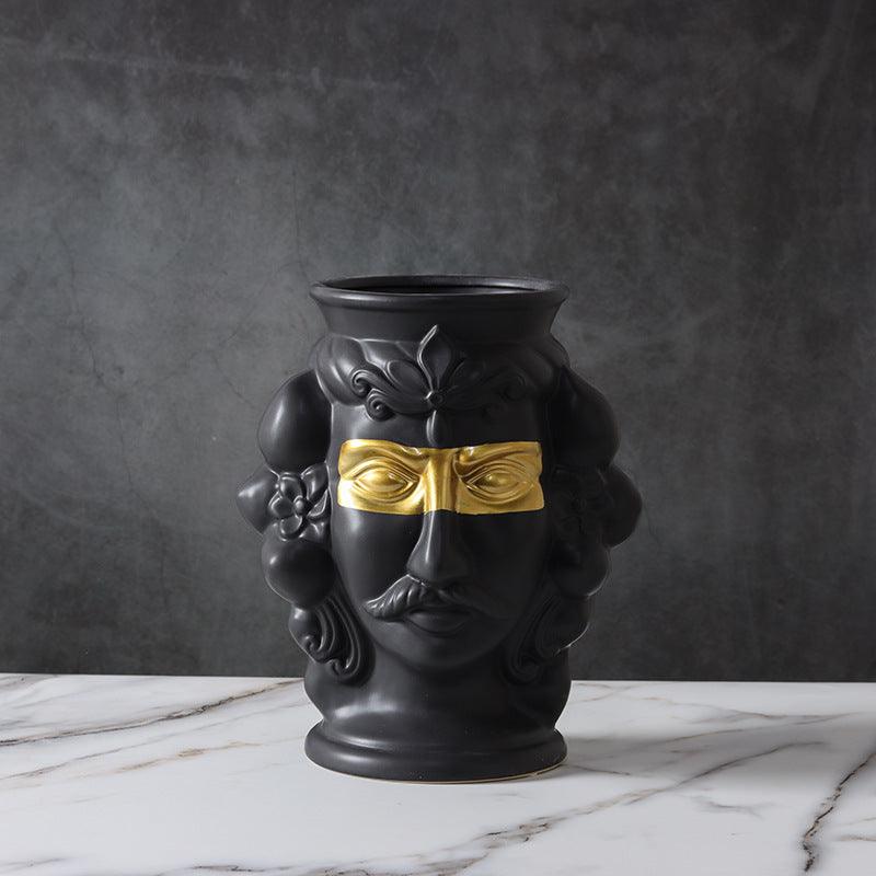 Human Face, Head Shape, Ceramic Vase, Handicraft Ornaments - Pacisia