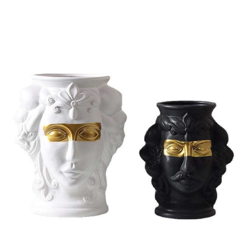 Human Face, Head Shape, Ceramic Vase, Handicraft Ornaments - Pacisia