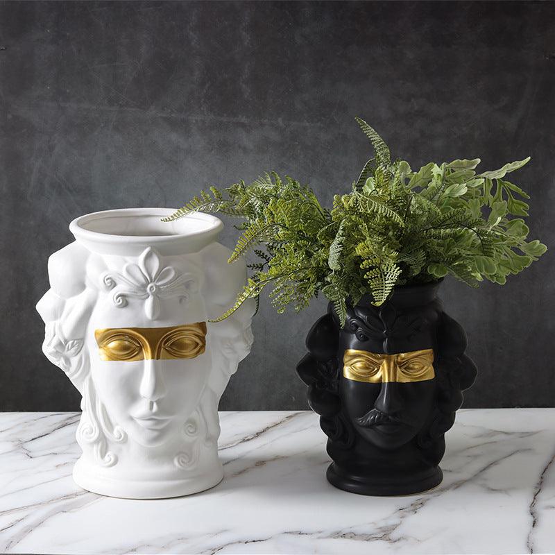 Human Face, Head Shape, Ceramic Vase, Handicraft Ornaments - Pacisia