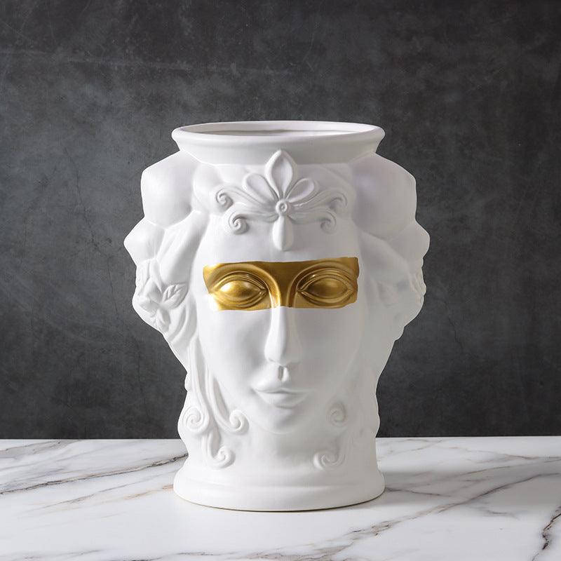 Human Face, Head Shape, Ceramic Vase, Handicraft Ornaments - Pacisia