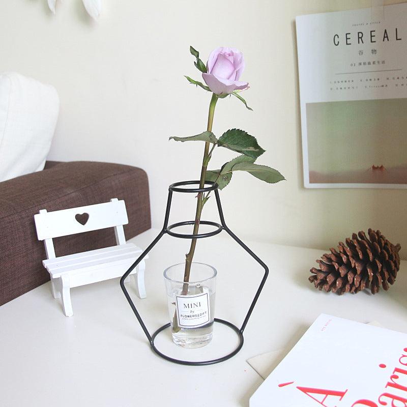 Ins Wire Vase Flower Arrangement Wrought Iron Nordic Creative Ornaments - Pacisia