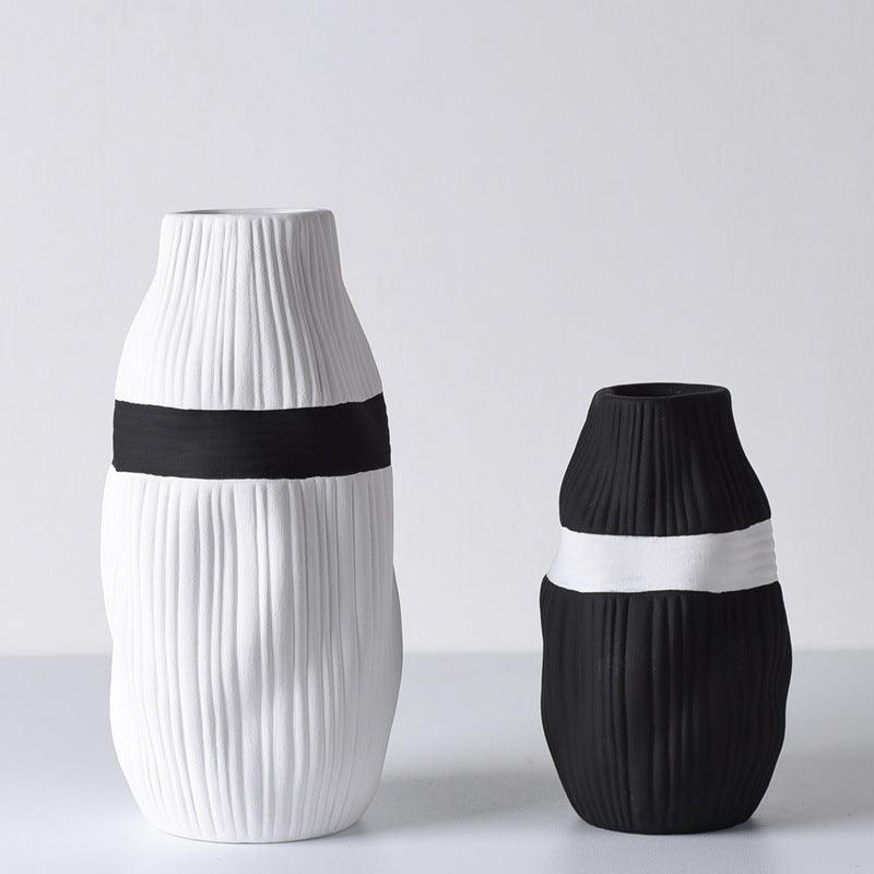 Irregular Bottle Mouth Ceramic Vase Flower Arranging Device - Pacisia