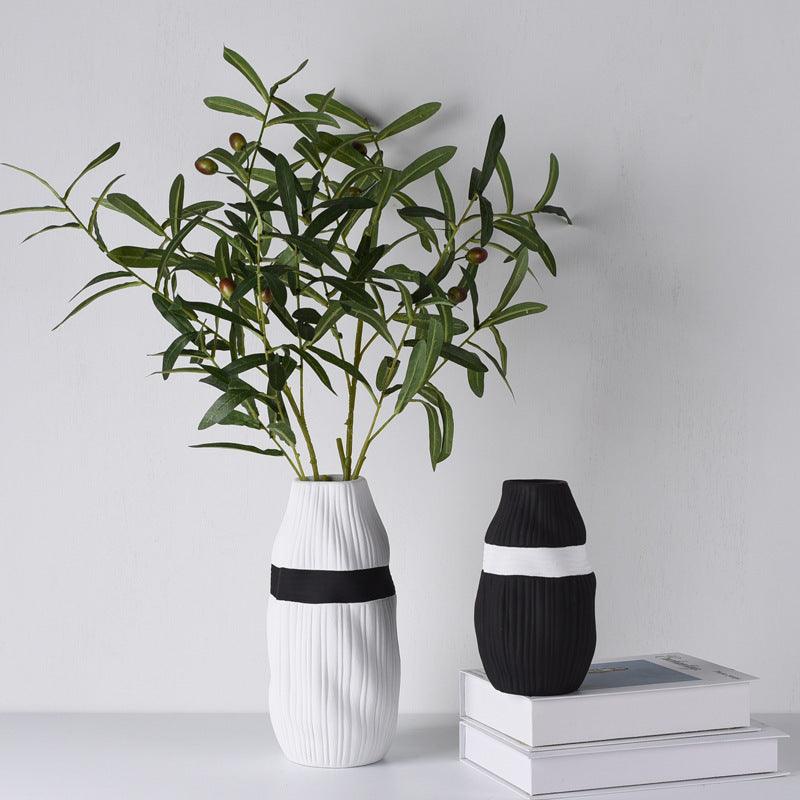 Irregular Bottle Mouth Ceramic Vase Flower Arranging Device - Pacisia