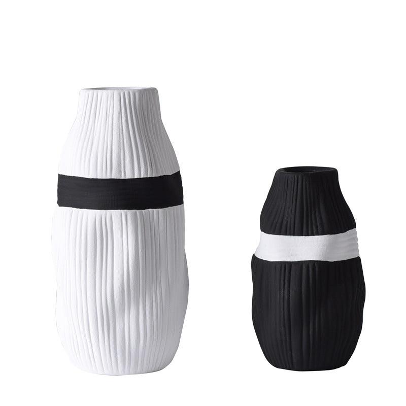Irregular Bottle Mouth Ceramic Vase Flower Arranging Device - Pacisia