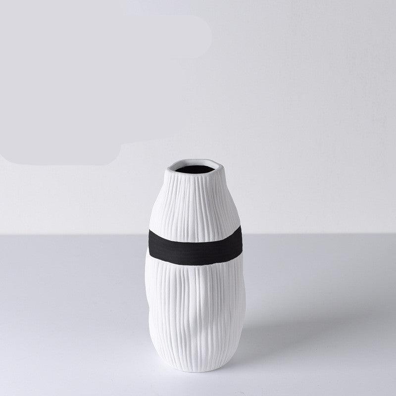 Irregular Bottle Mouth Ceramic Vase Flower Arranging Device - Pacisia