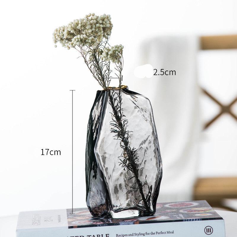 Irregular Geometric Japanese Hammered Handmade Glass Vase - Pacisia