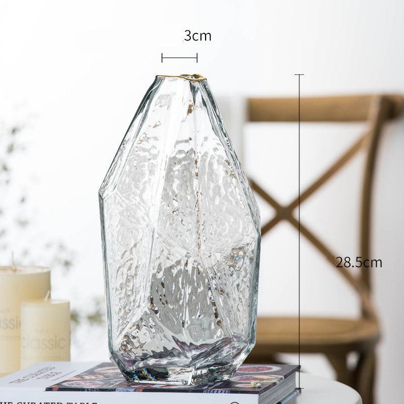 Irregular Geometric Japanese Hammered Handmade Glass Vase - Pacisia