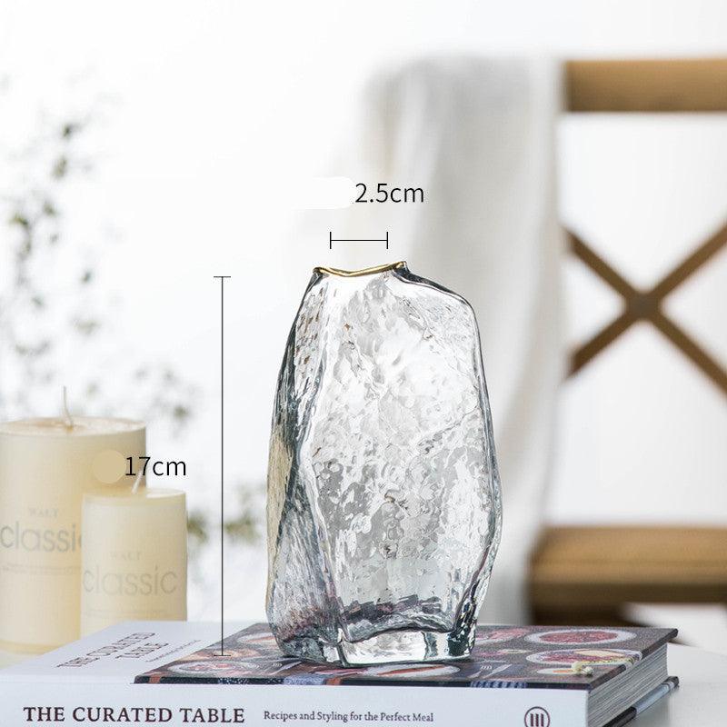 Irregular Geometric Japanese Hammered Handmade Glass Vase - Pacisia
