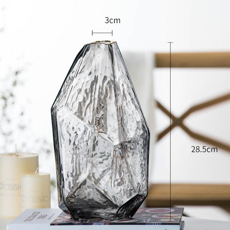 Irregular Geometric Japanese Hammered Handmade Glass Vase - Pacisia