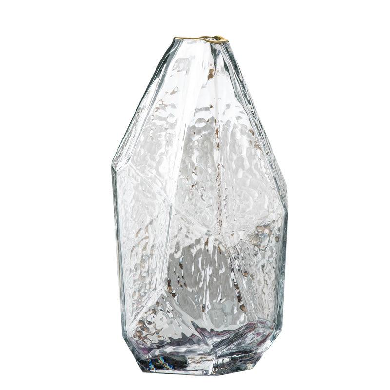 Irregular Geometric Japanese Hammered Handmade Glass Vase - Pacisia