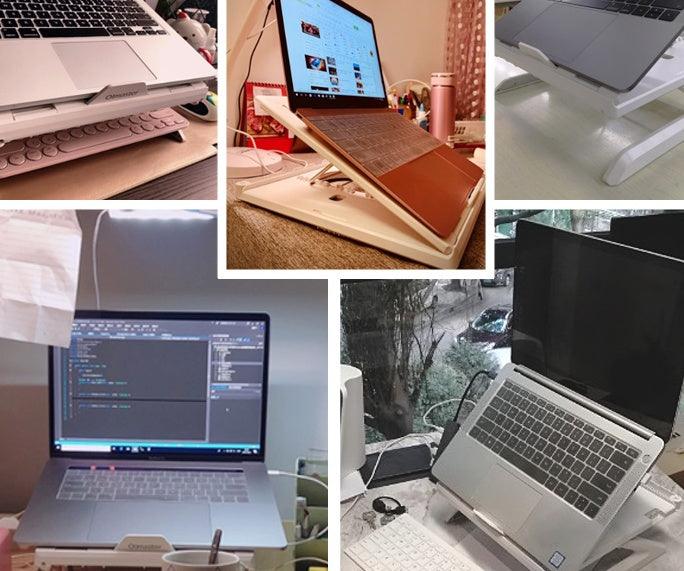 Laptop Stand Adjustable Notebook Riser Aluminium Foldable Portable Computer Stand for Desk - Pacisia
