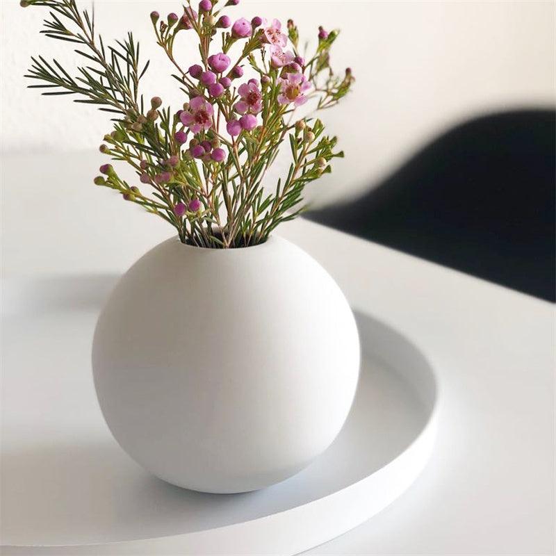 Light Luxury Round Ceramic Living Room Tabletop Vase Decoration Ornaments - Pacisia