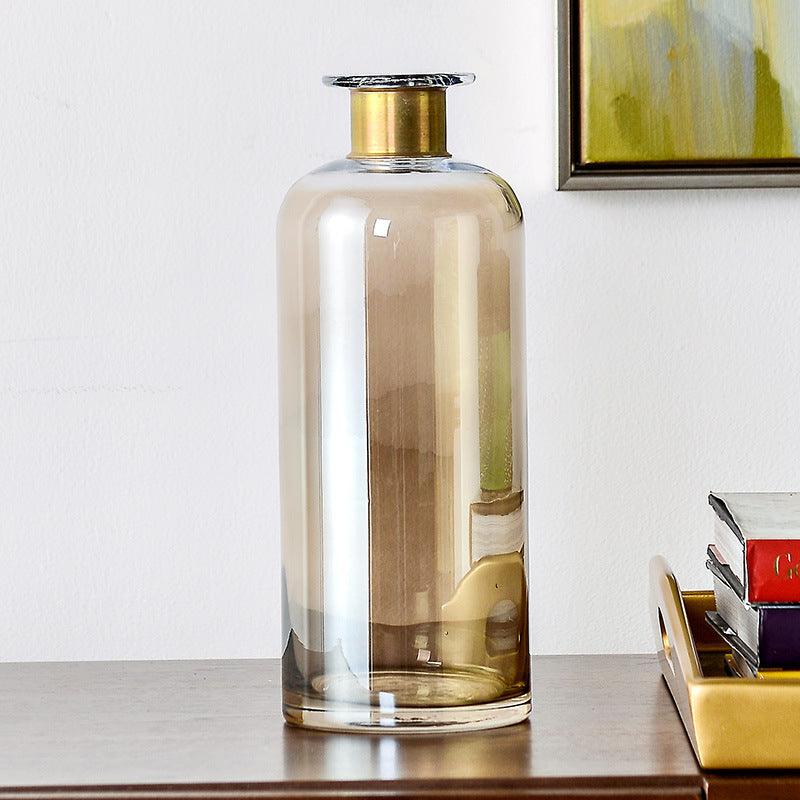 Lightuxury Wind Copper Ring Glass Vase Decoration - Pacisia